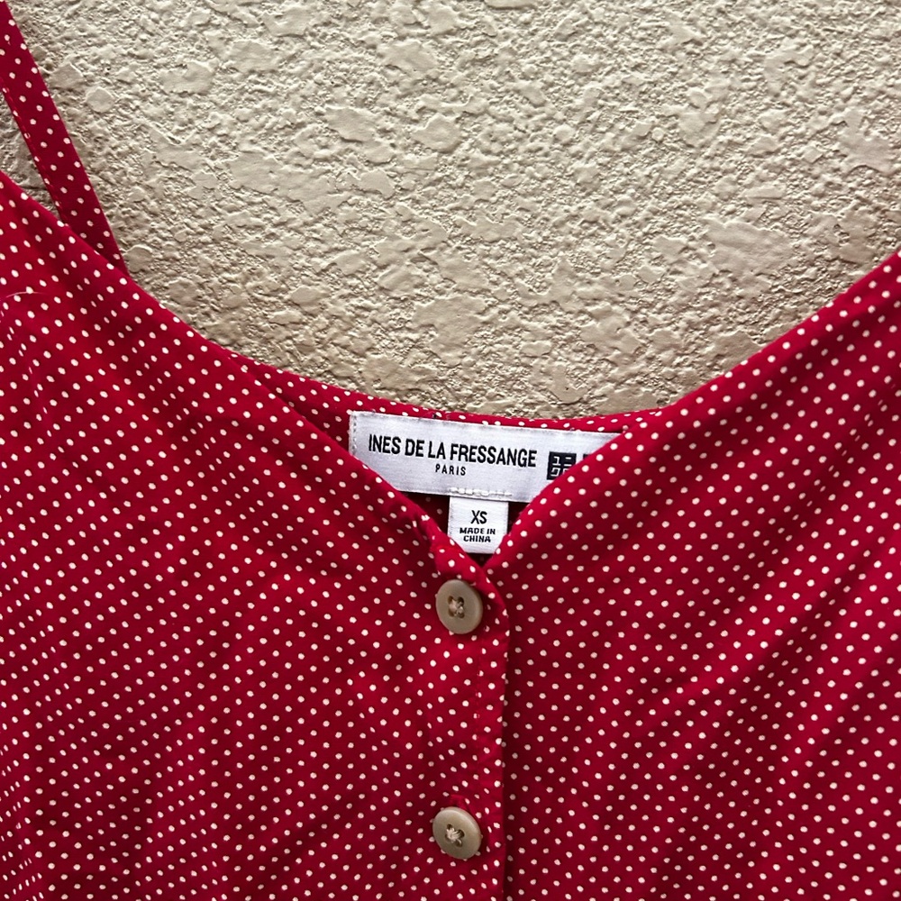 Chic Red Button-Front Maxi Dress - Picture 2 of 3
